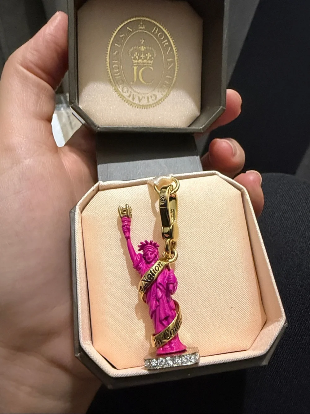 Juicy Couture Statue of Liberty Pink Charm with Box